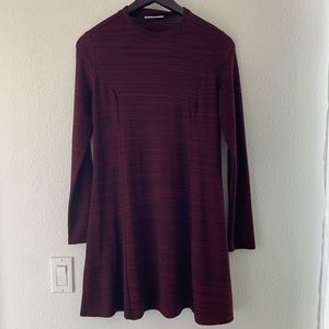 WORN ONCE*Lush*Burgundy Long Sleeve OpenBack Dress
